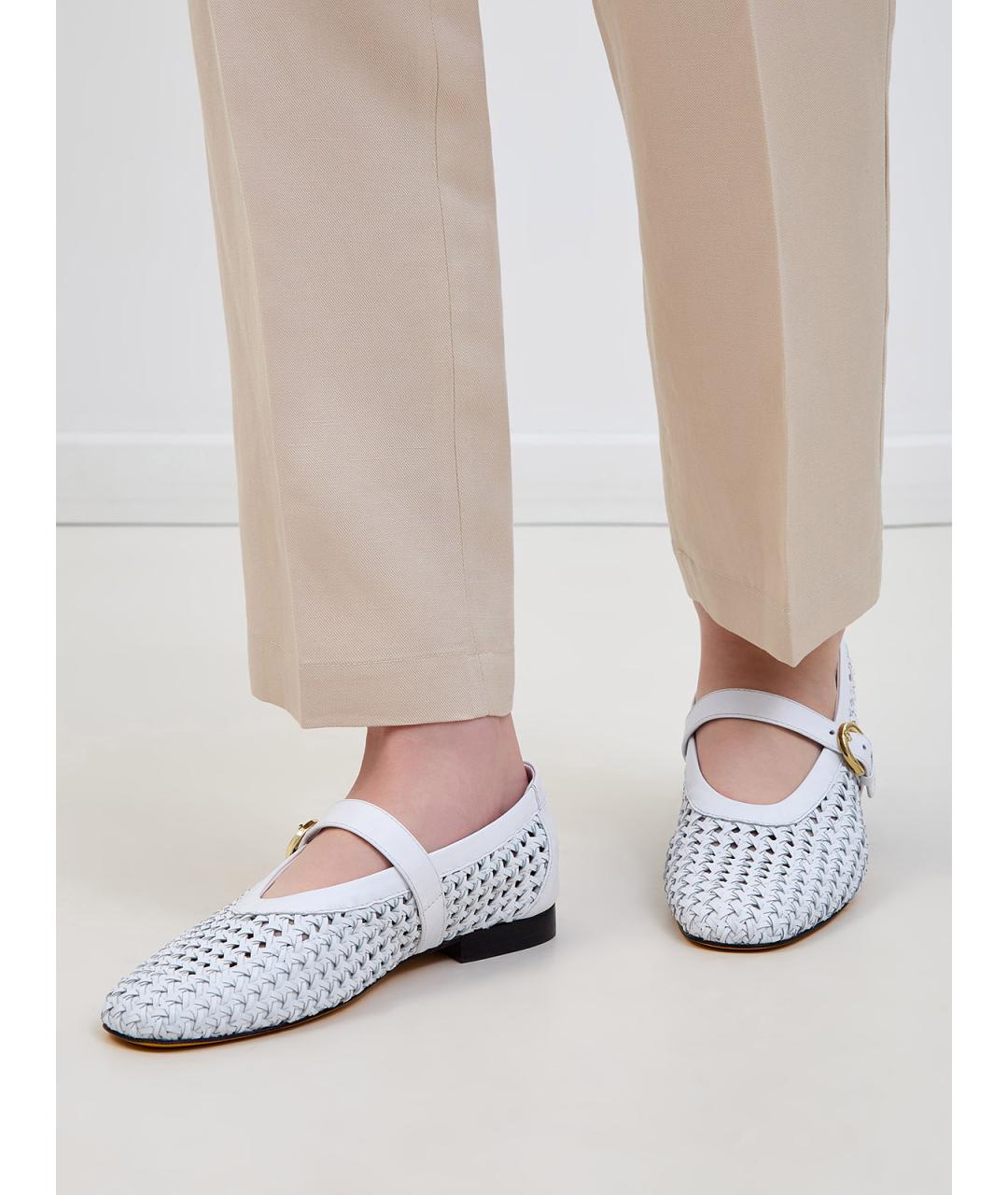 DOUCAL'S Белые кожаные балетки, фото 2