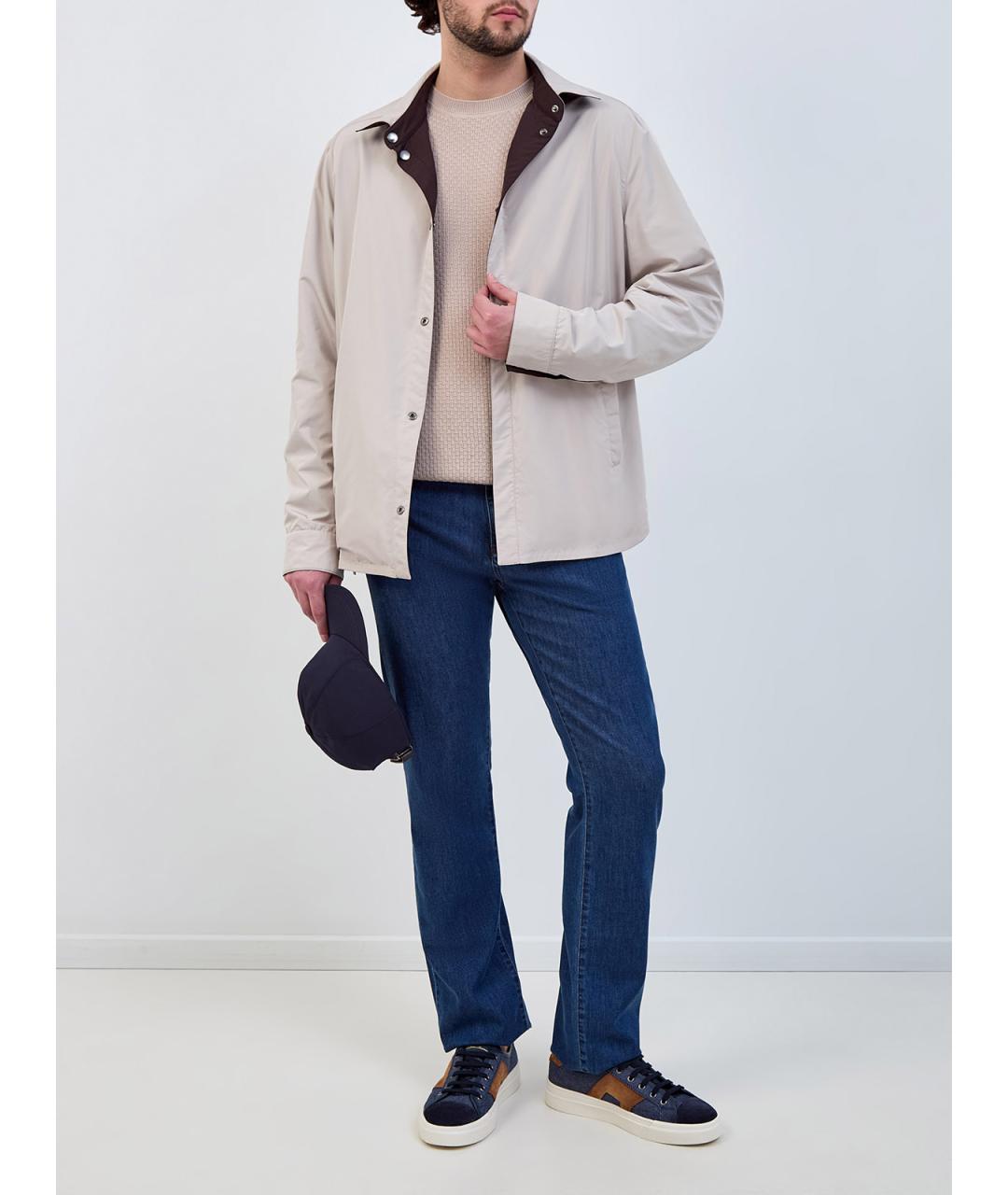 CANALI Коричневая полиэстеровая куртка, фото 3