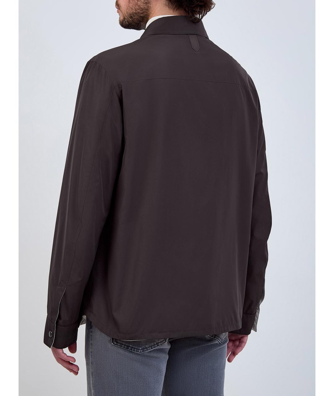 CANALI Коричневая полиэстеровая куртка, фото 5