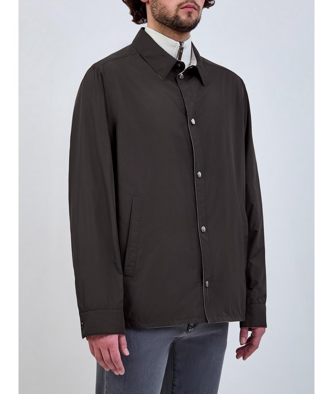 CANALI Коричневая полиэстеровая куртка, фото 4