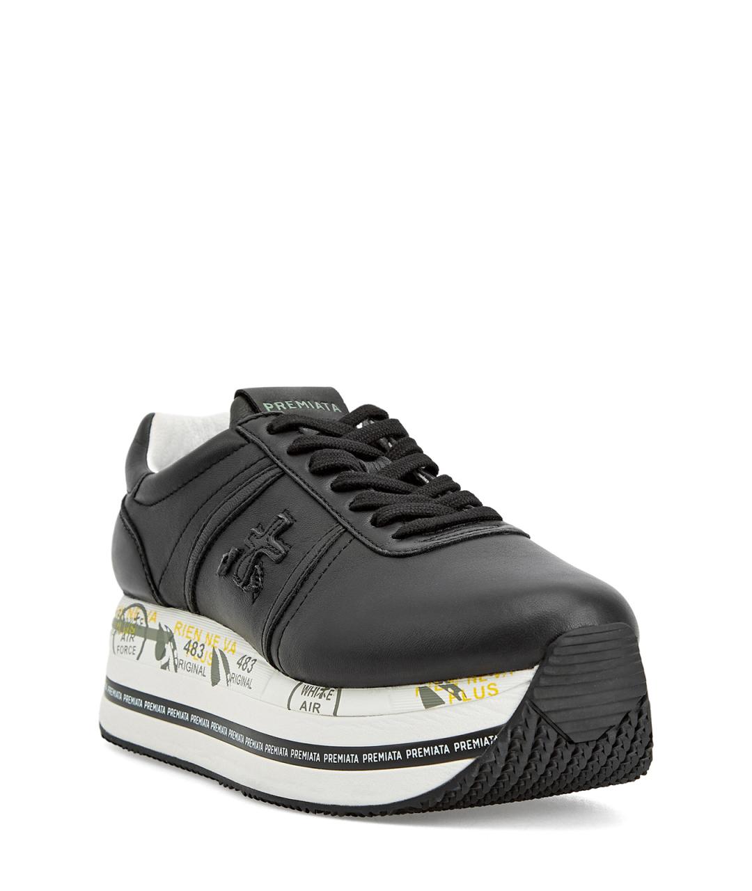 PREMIATA Черные кожаные кроссовки, фото 3