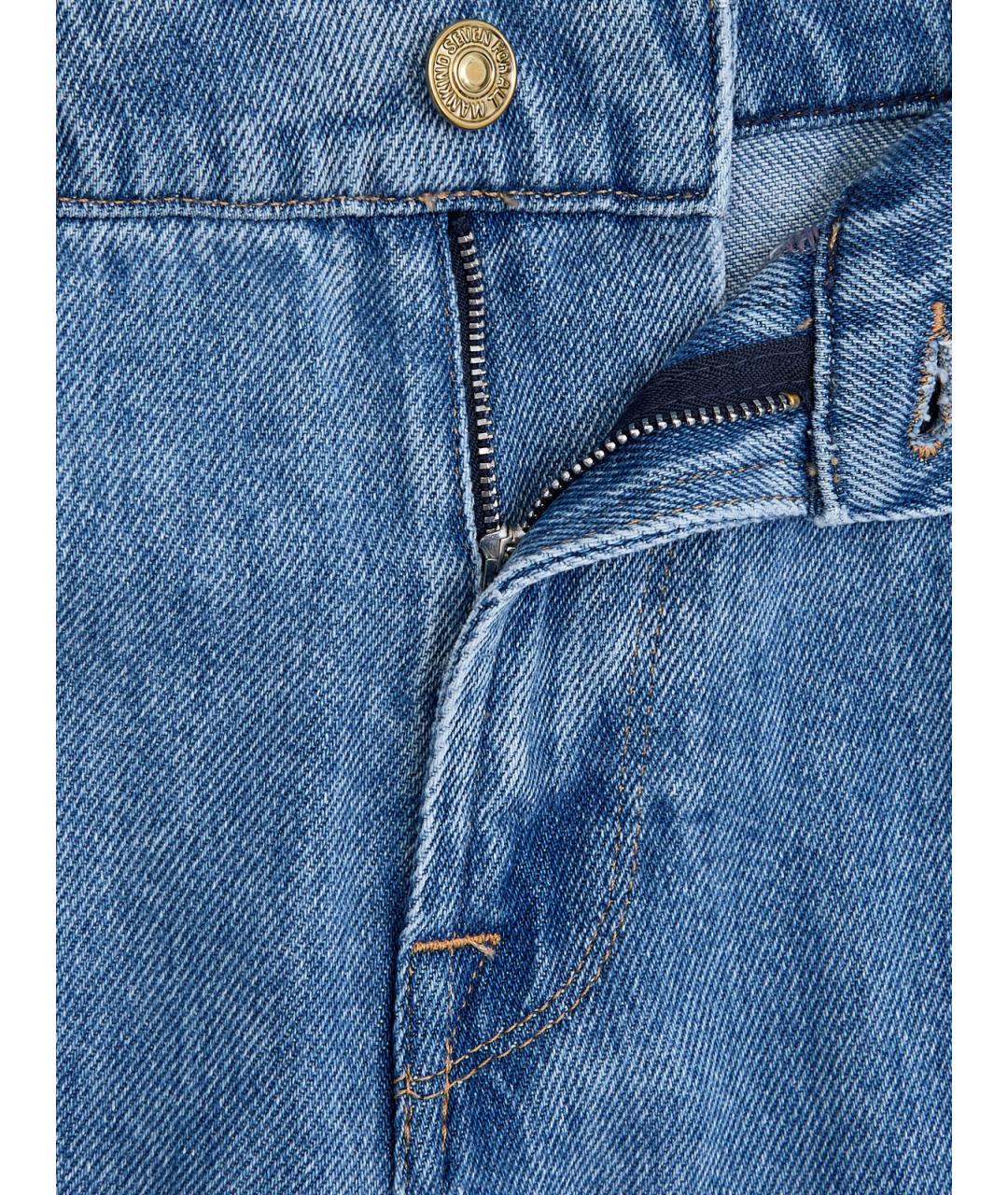 7 FOR ALL MANKIND Голубые прямые джинсы, фото 4