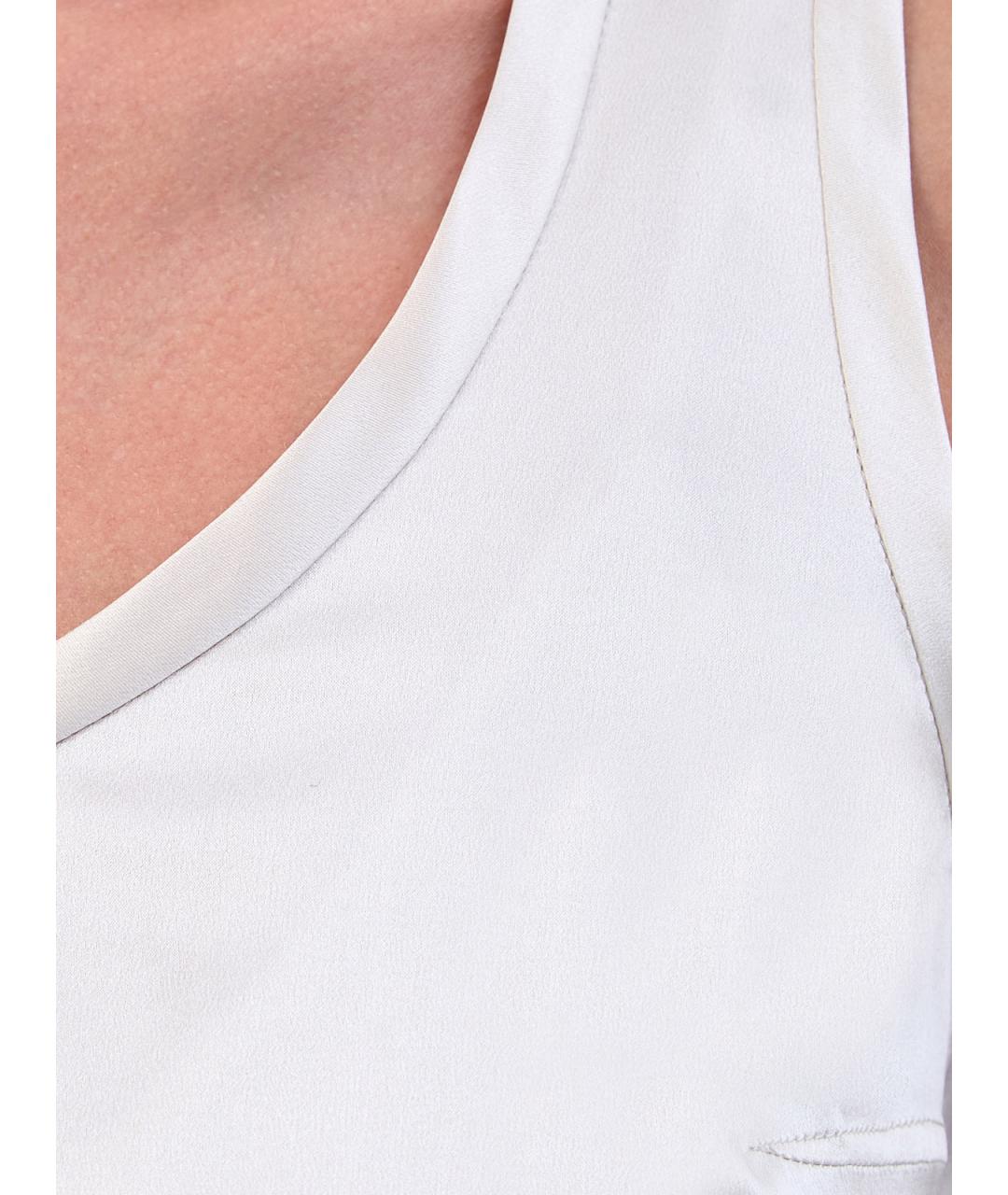 BRUNELLO CUCINELLI Бежевая шелковая майка, фото 5