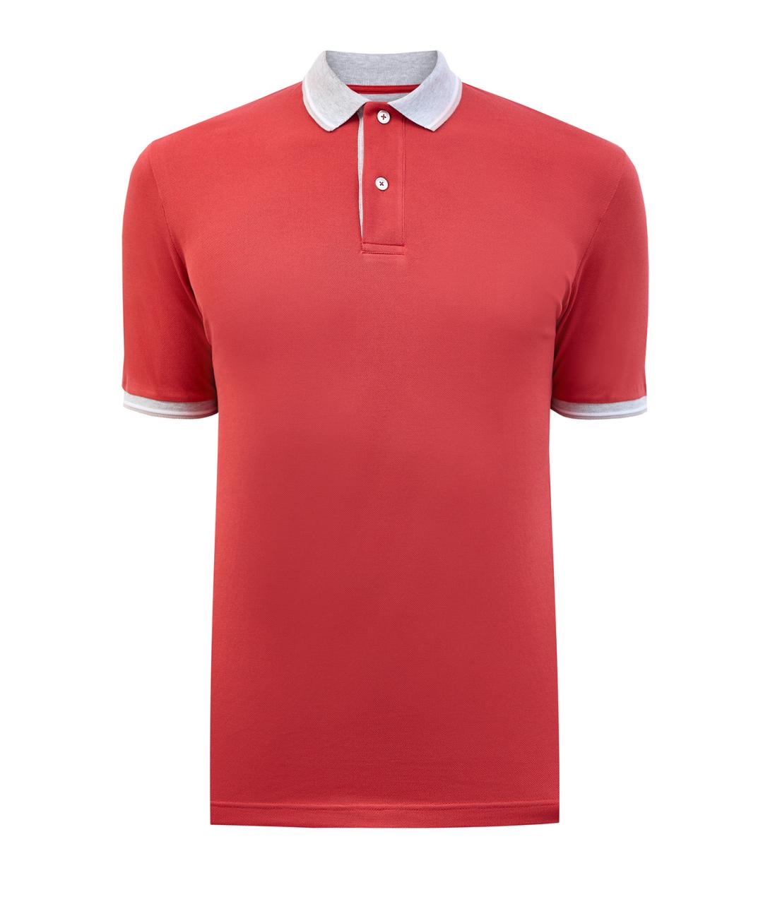 ELEVENTY Красное хлопковое поло с коротким рукавом, фото 1