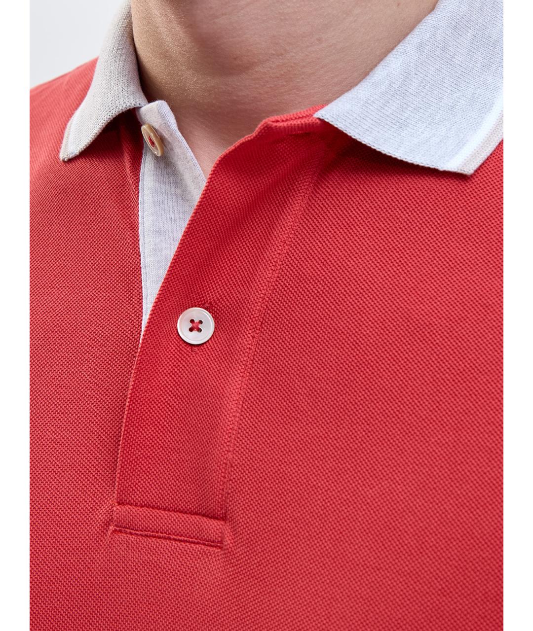 ELEVENTY Красное хлопковое поло с коротким рукавом, фото 5