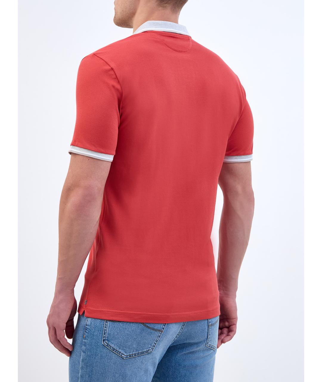 ELEVENTY Красное хлопковое поло с коротким рукавом, фото 4