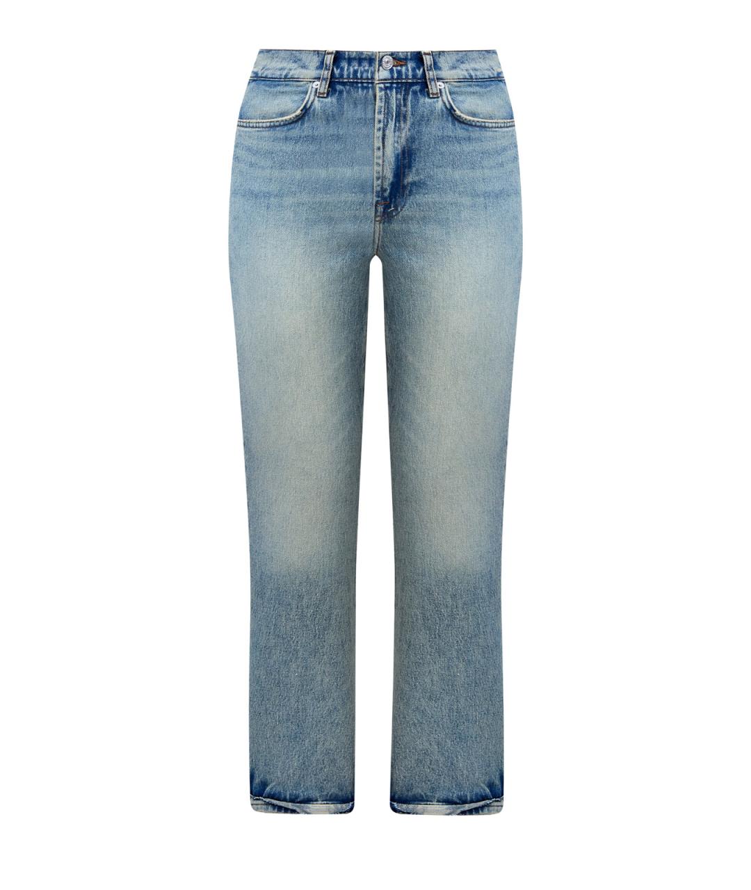 7 FOR ALL MANKIND Голубые хлопковые прямые джинсы, фото 1