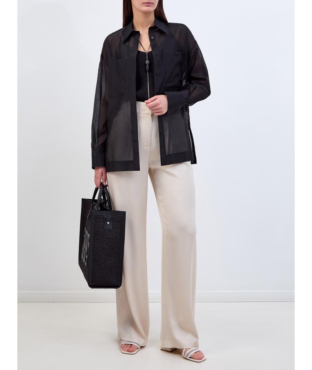 PESERICO Бежевые вискозные прямые брюки, фото 2