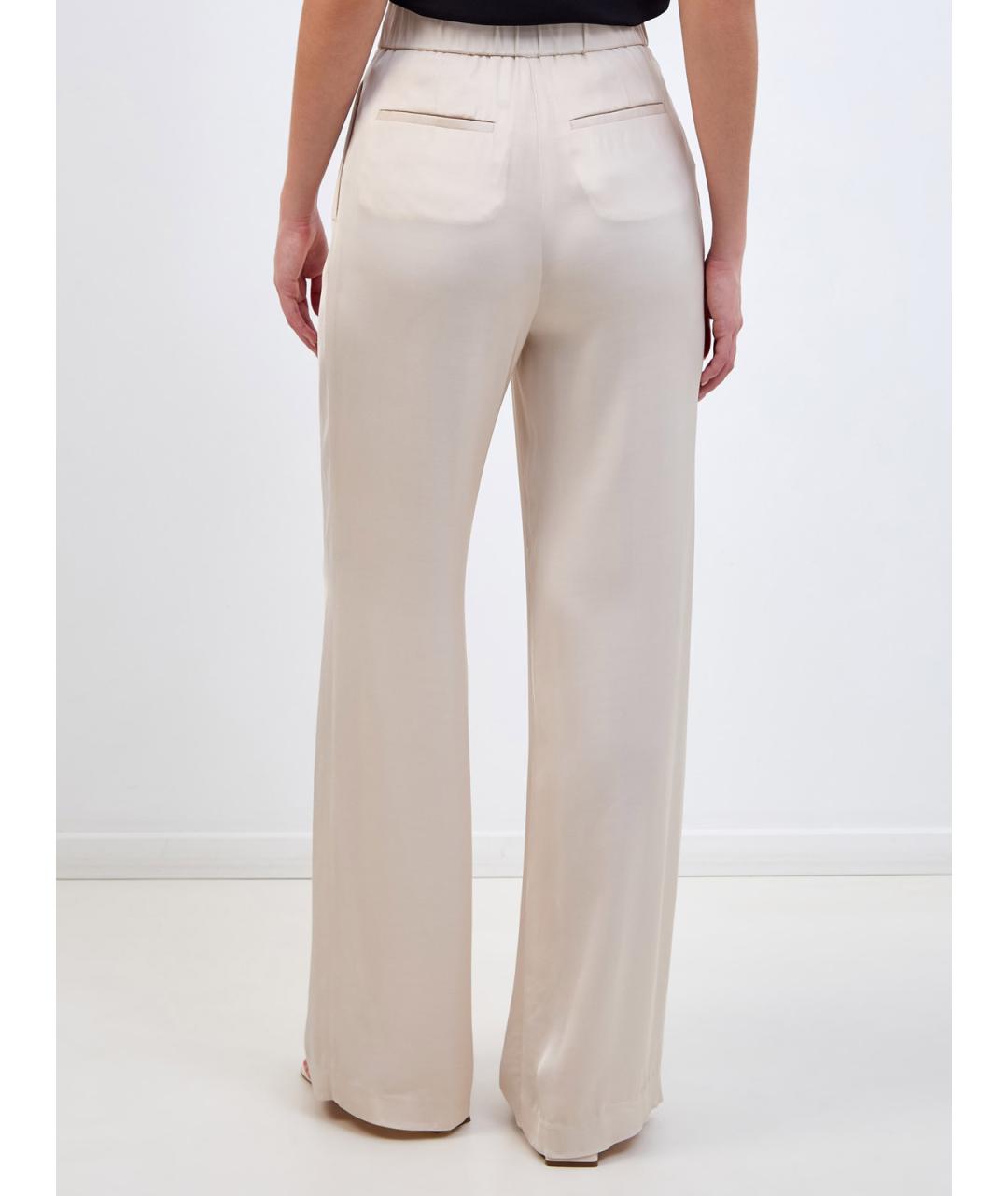 PESERICO Бежевые вискозные прямые брюки, фото 4