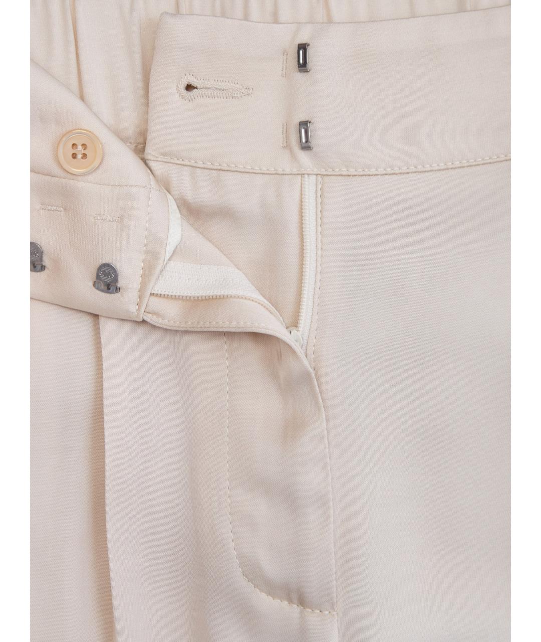 PESERICO Бежевые вискозные прямые брюки, фото 6