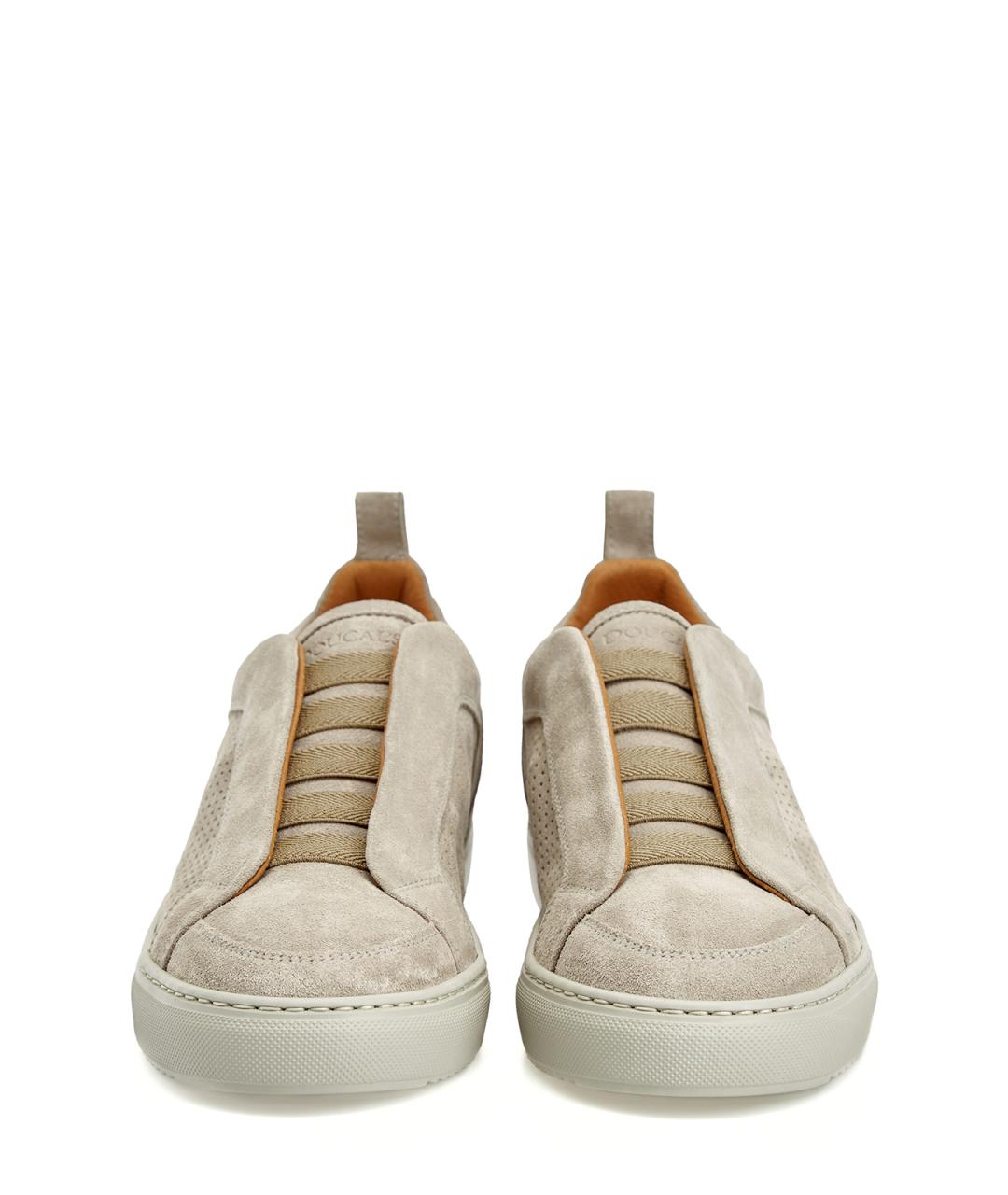 DOUCAL'S Бежевые замшевые низкие кроссовки / кеды, фото 6