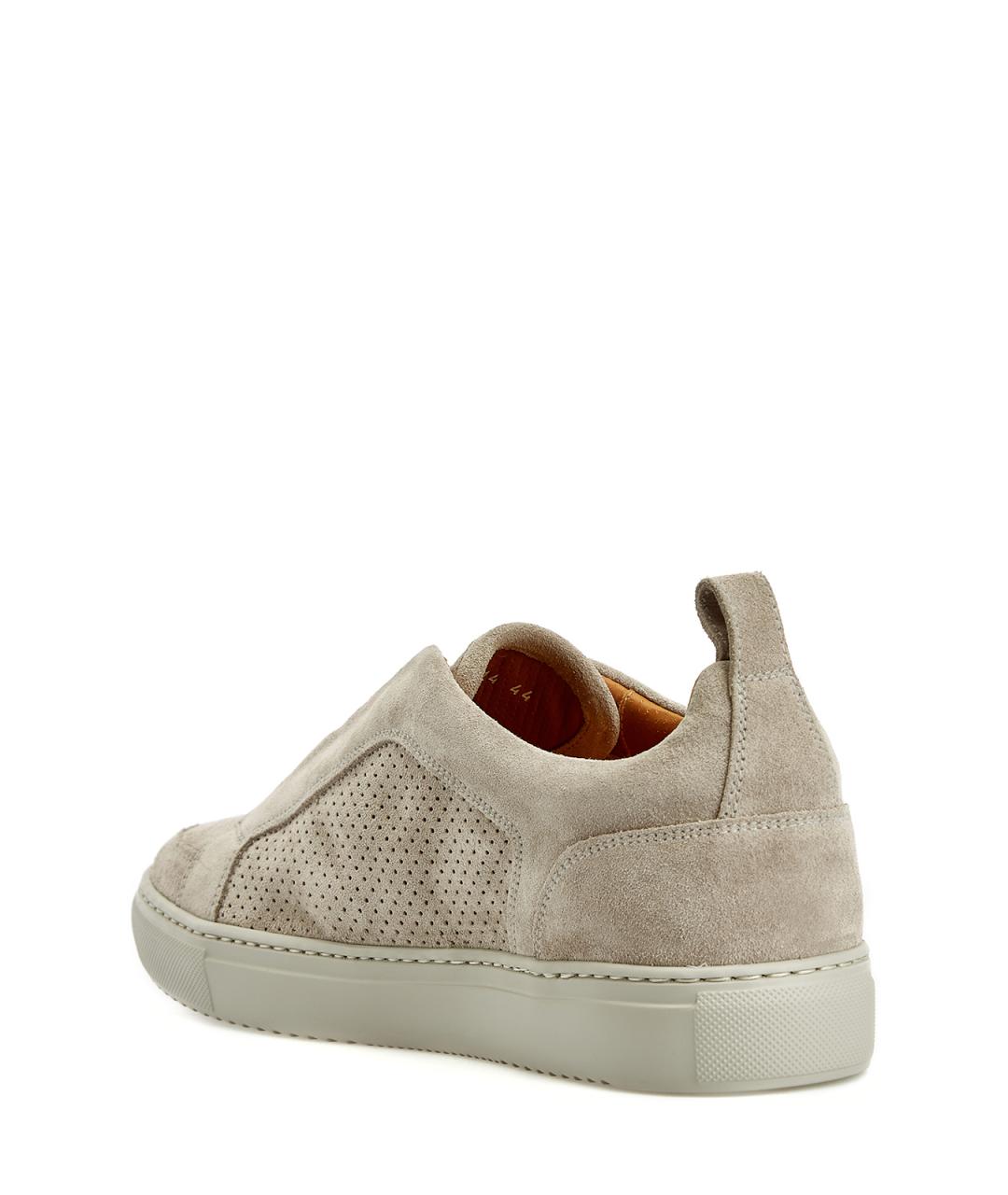 DOUCAL'S Бежевые замшевые низкие кроссовки / кеды, фото 4