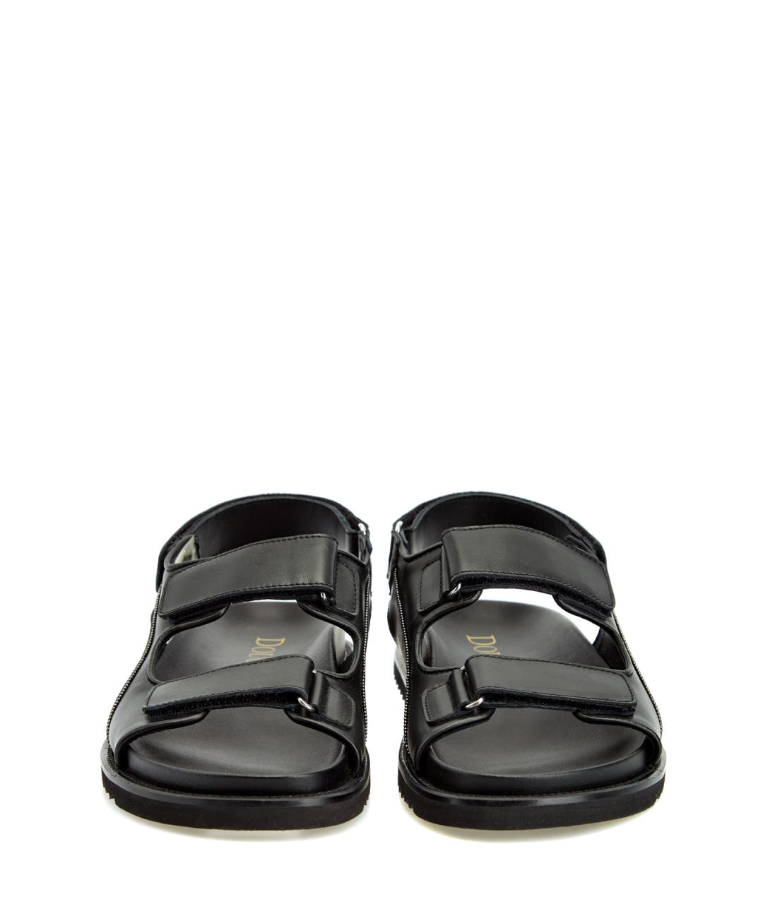 DOUCAL'S Черные кожаные сандалии, фото 6