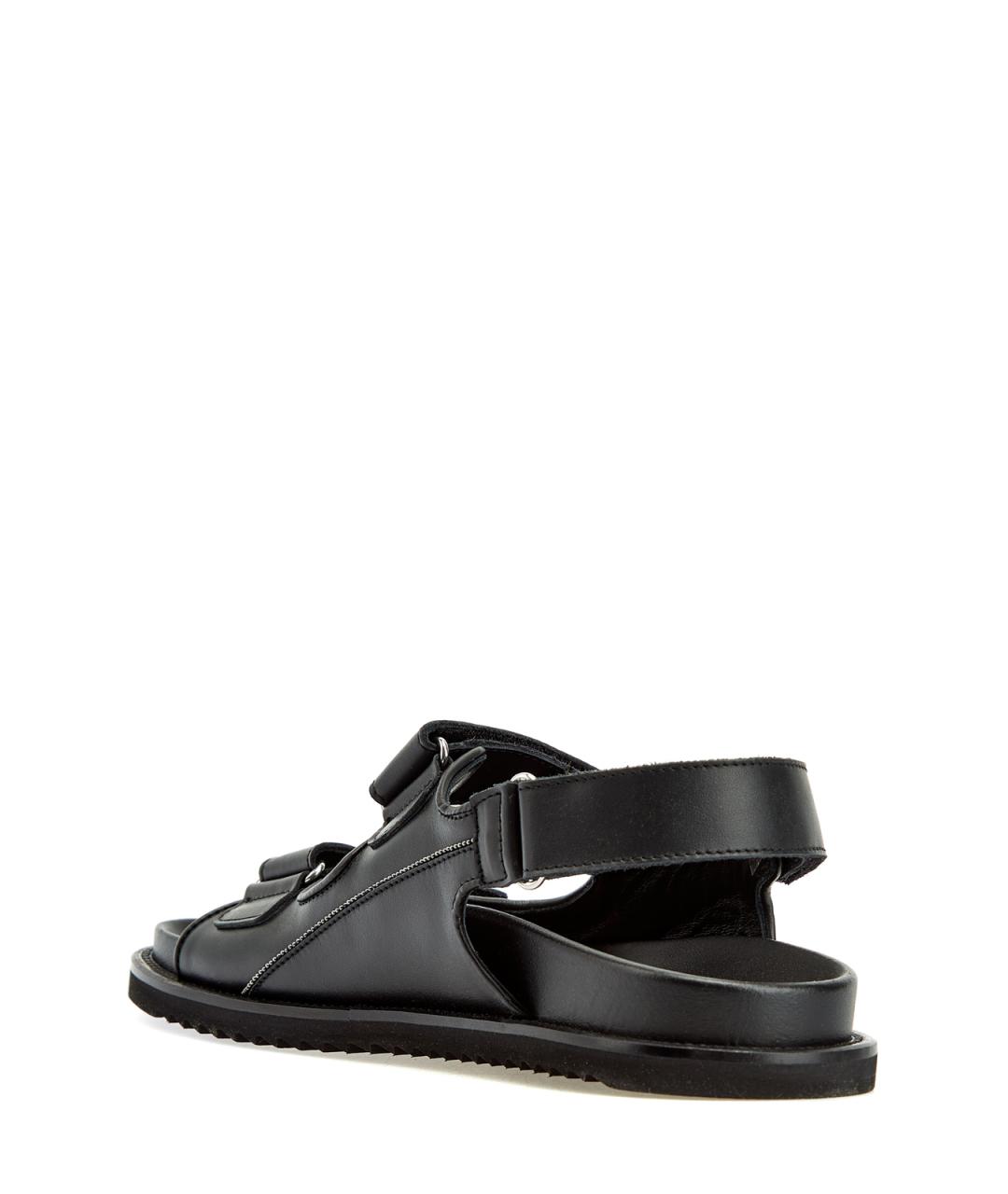 DOUCAL'S Черные кожаные сандалии, фото 4