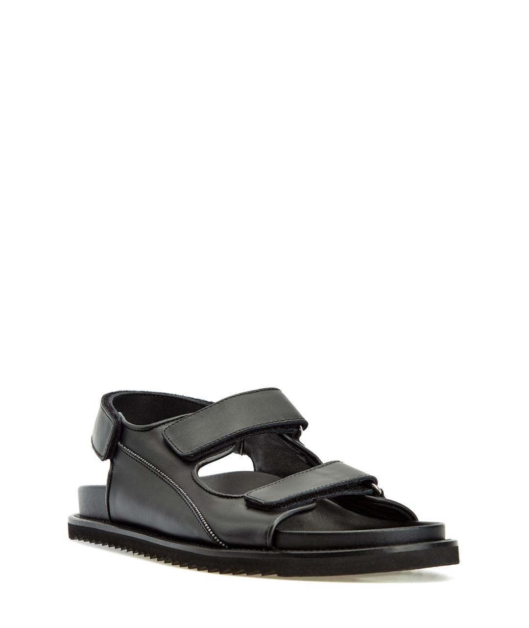 DOUCAL'S Черные кожаные сандалии, фото 3