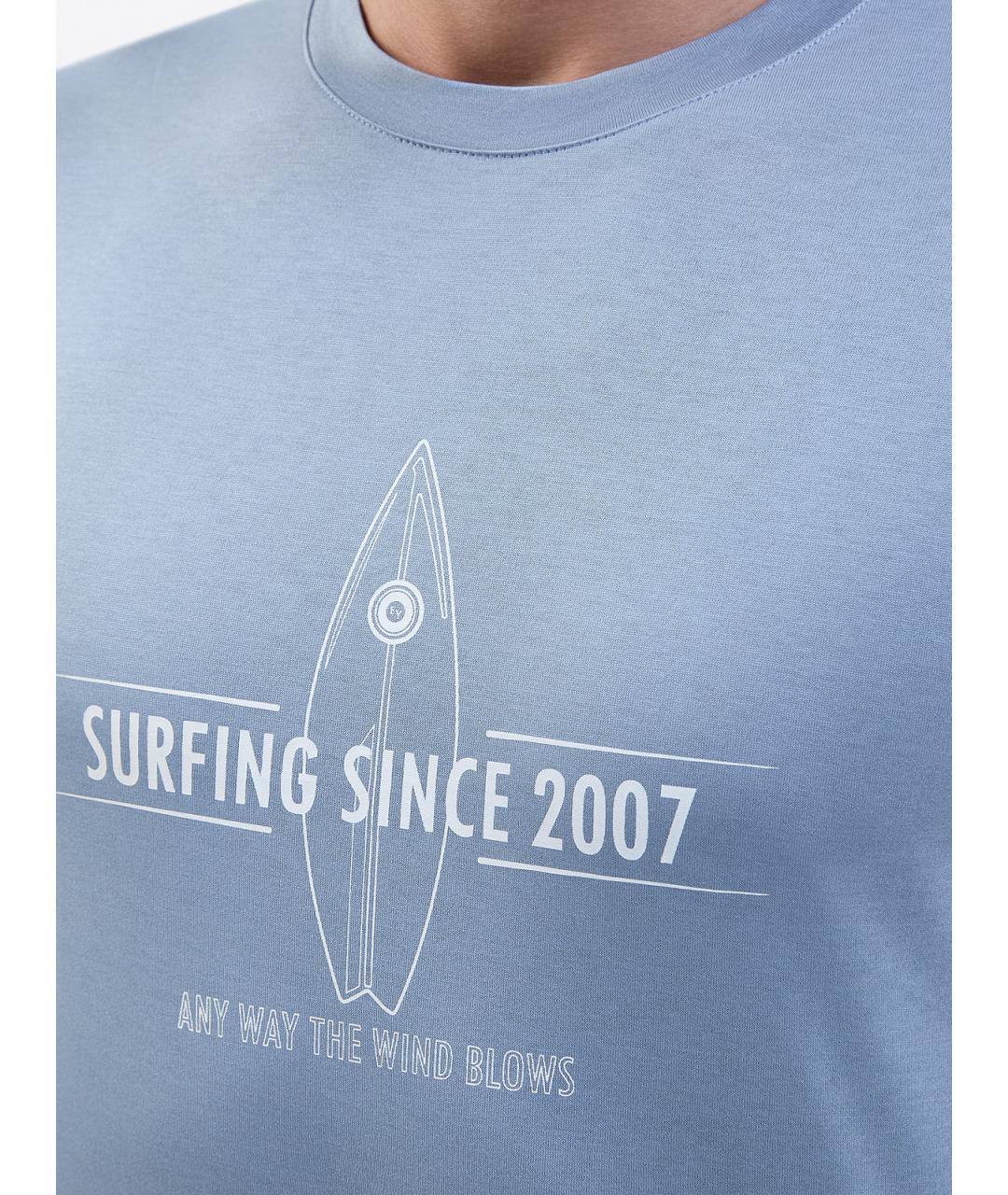 ELEVENTY Голубая хлопковая футболка, фото 5