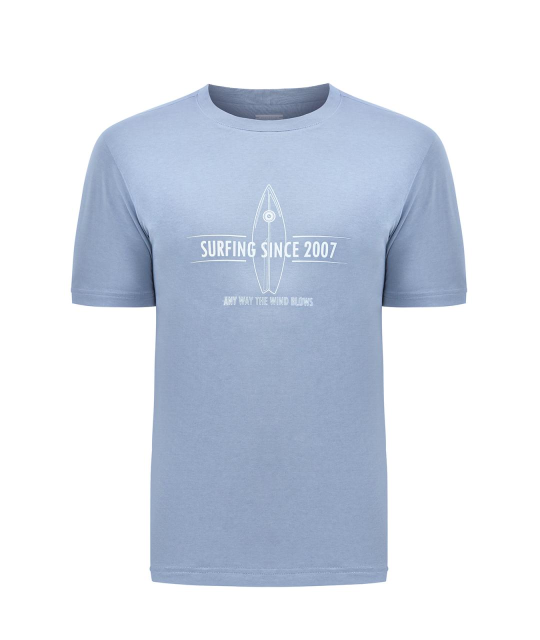 ELEVENTY Голубая хлопковая футболка, фото 1