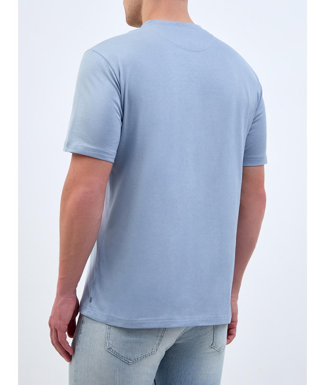 ELEVENTY Голубая хлопковая футболка, фото 4