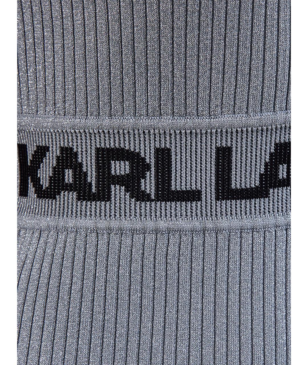 KARL LAGERFELD Серое вискозное повседневное платье, фото 5