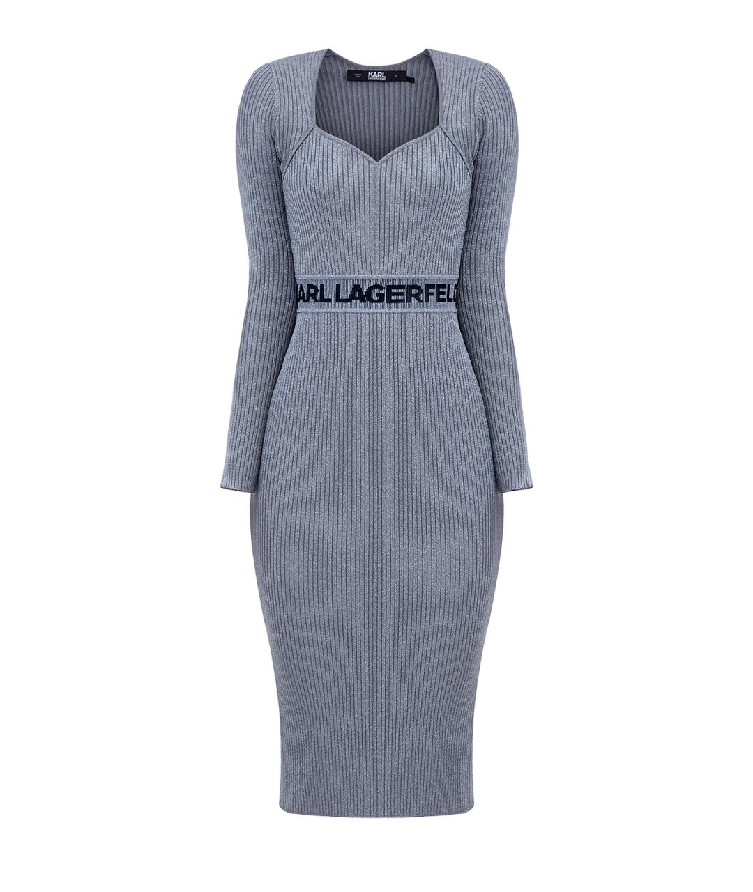 KARL LAGERFELD Серое вискозное повседневное платье, фото 1