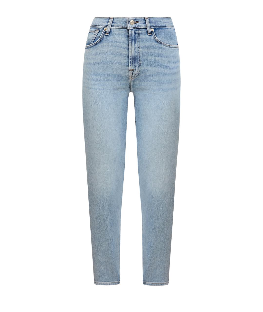 7 FOR ALL MANKIND Голубые хлопковые прямые джинсы, фото 1