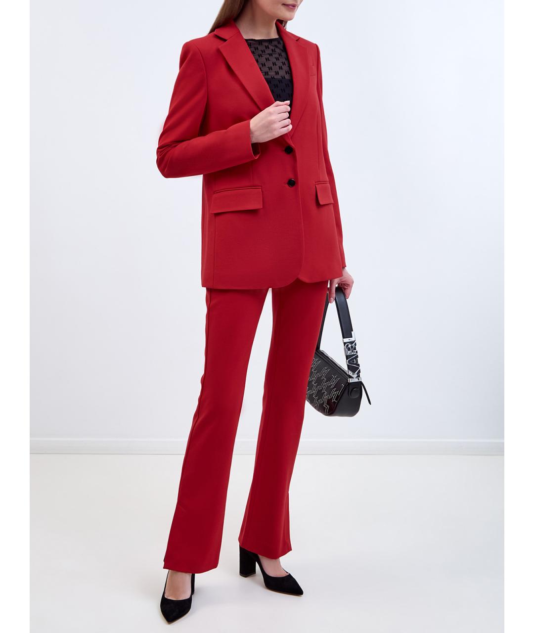 KARL LAGERFELD Красные вискозные брюки узкие, фото 2