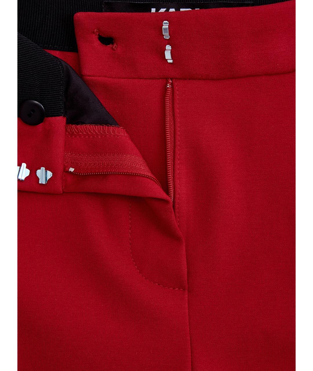 KARL LAGERFELD Красные вискозные брюки узкие, фото 6