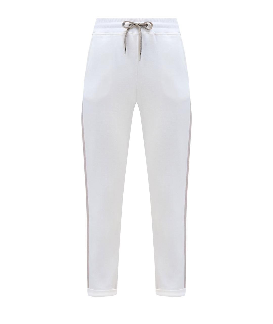 ELEVENTY Белые хлопковые прямые брюки, фото 1