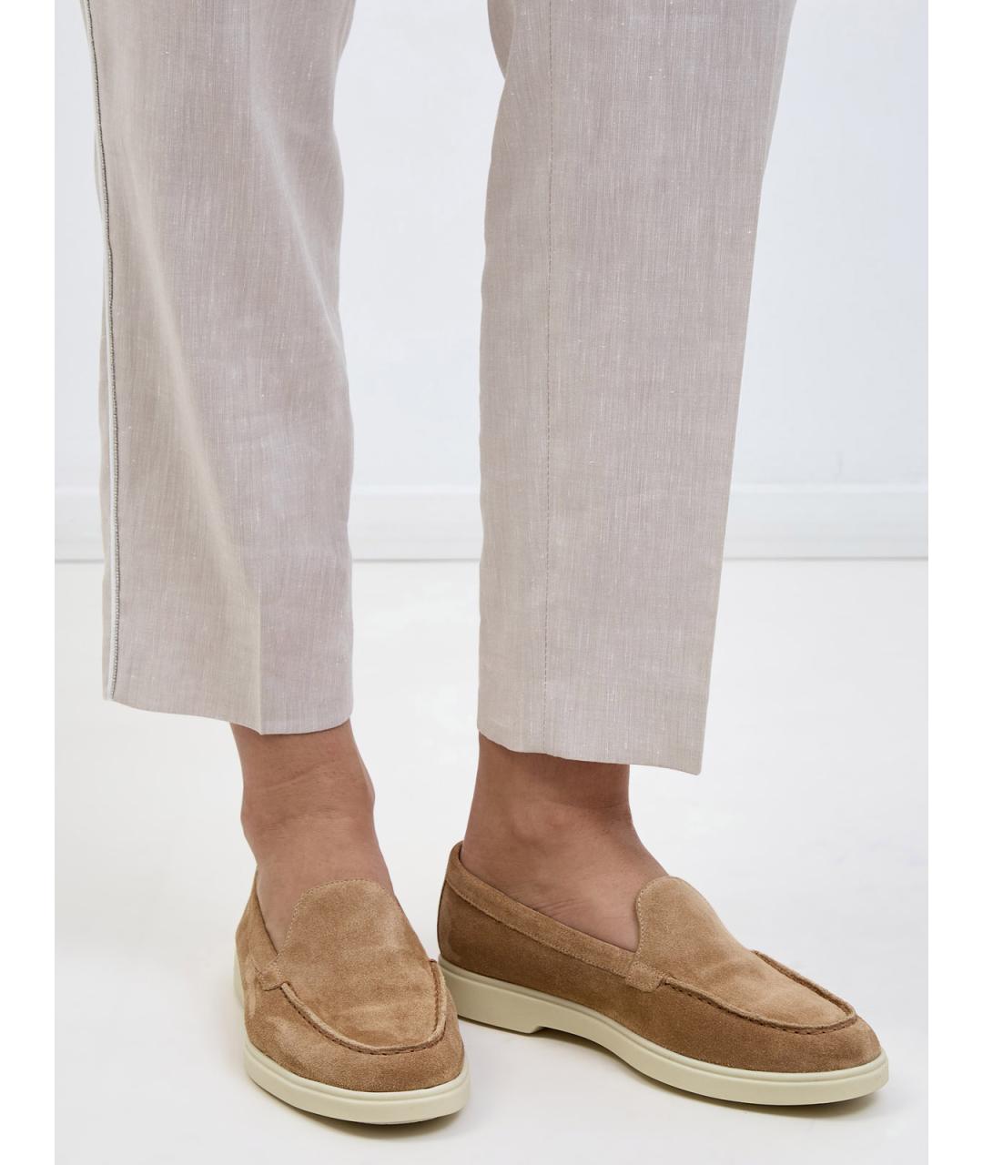 SANTONI Коричневые замшевые лоферы, фото 2