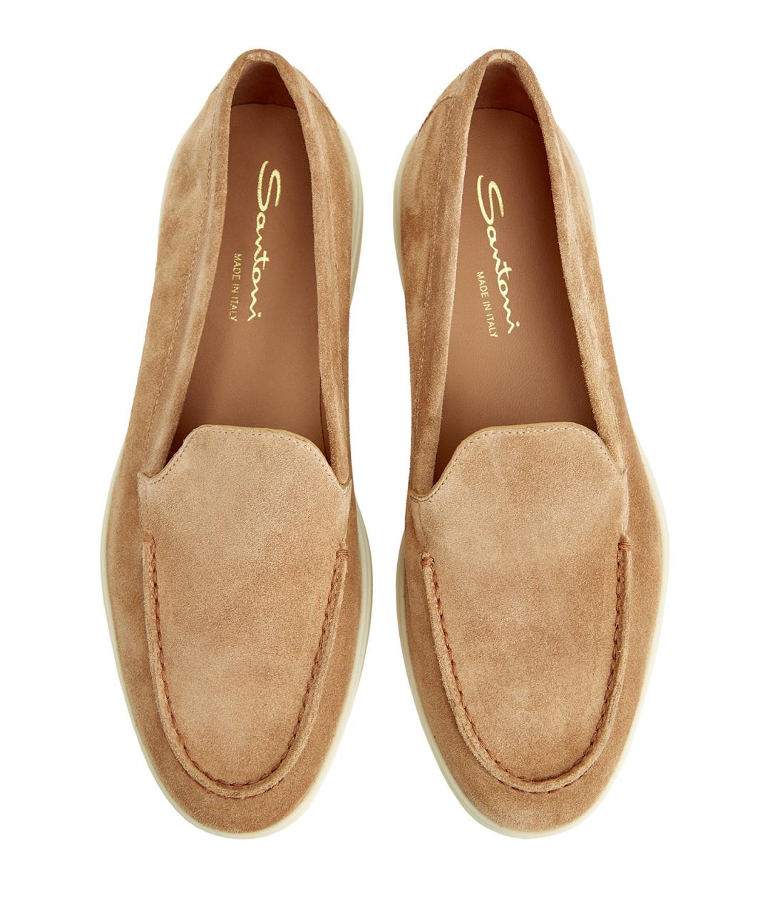 SANTONI Коричневые замшевые лоферы, фото 5