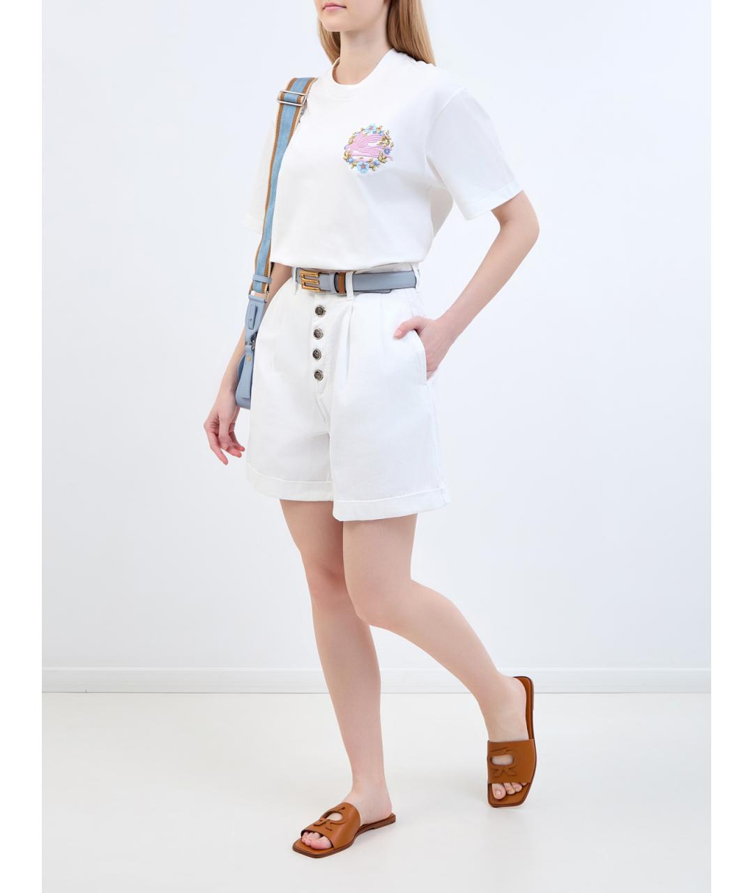 ETRO Белые хлопковые шорты, фото 2