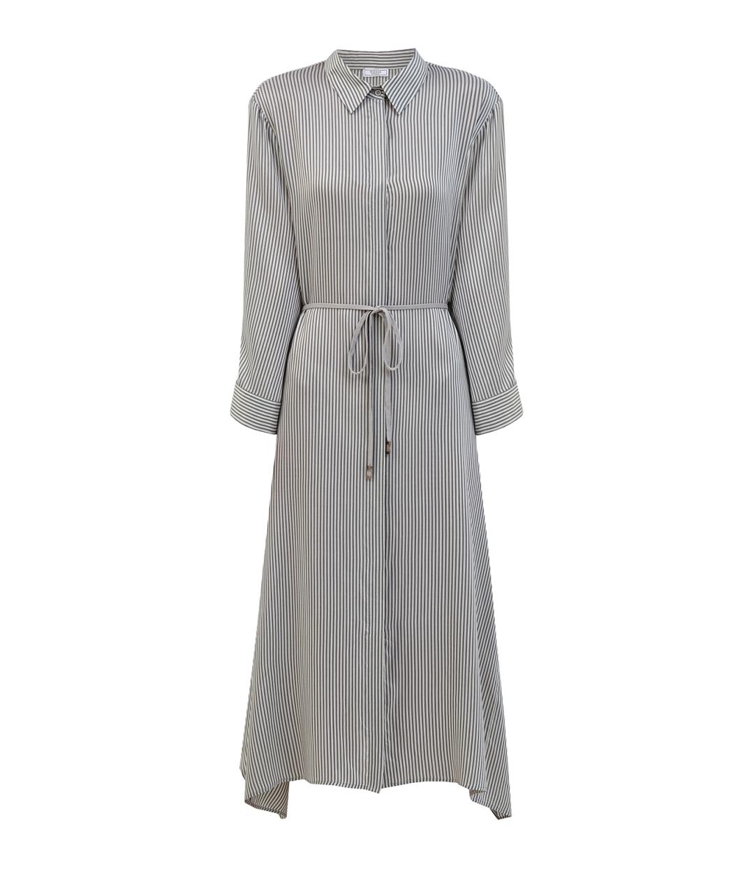 PESERICO Серое вискозное повседневное платье, фото 1