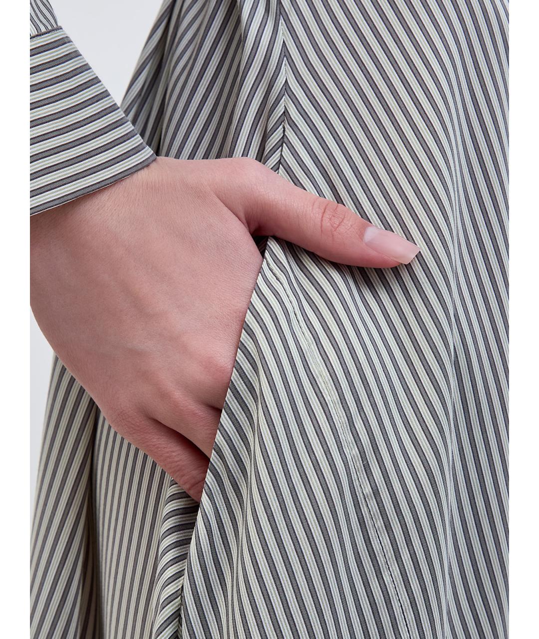 PESERICO Серое вискозное повседневное платье, фото 3