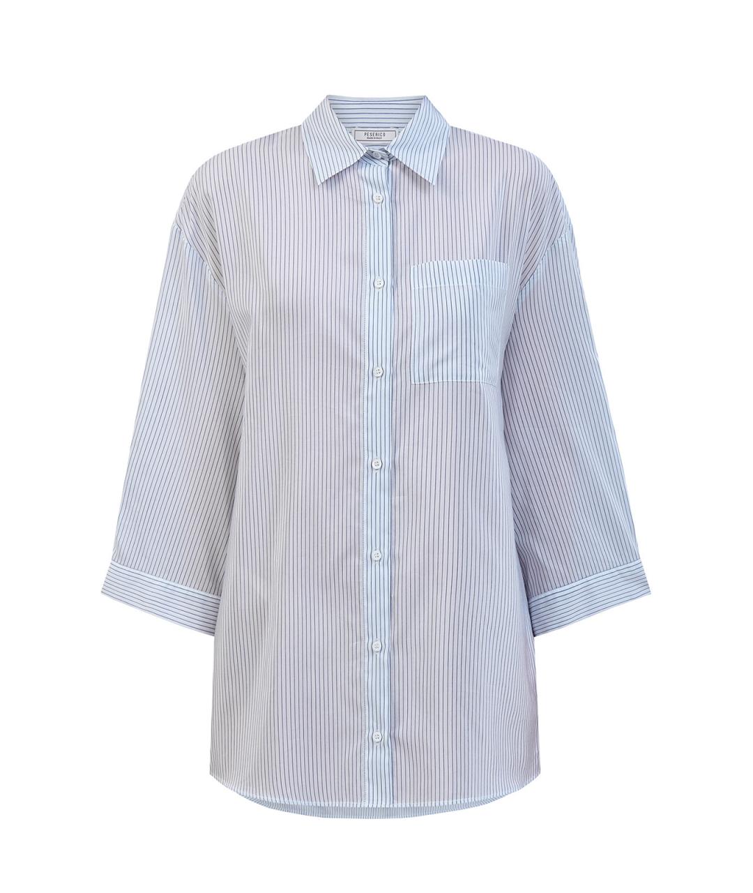 PESERICO Голубая хлопковая рубашка, фото 6