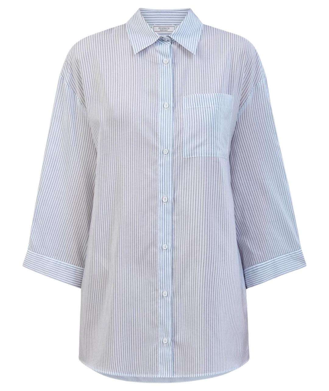 PESERICO Голубая хлопковая рубашка, фото 1