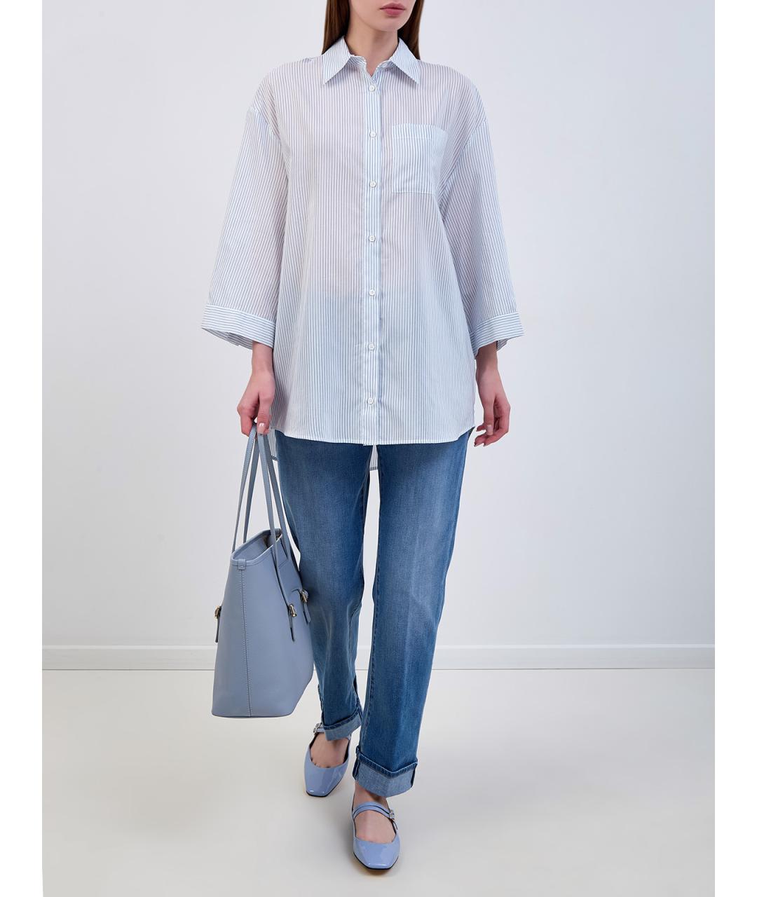 PESERICO Голубая хлопковая рубашка, фото 2