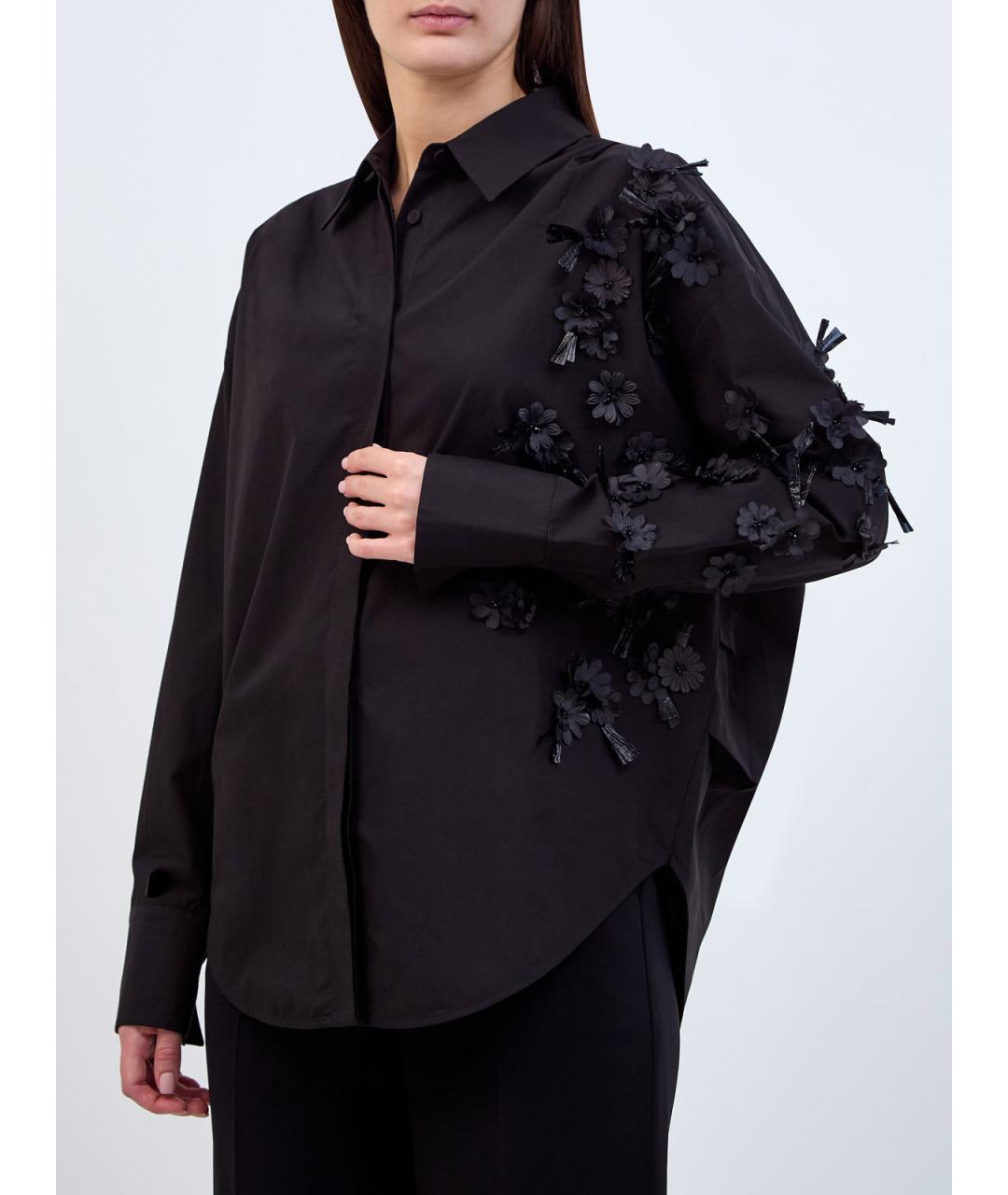 LORENA ANTONIAZZI Черная хлопковая рубашка, фото 3