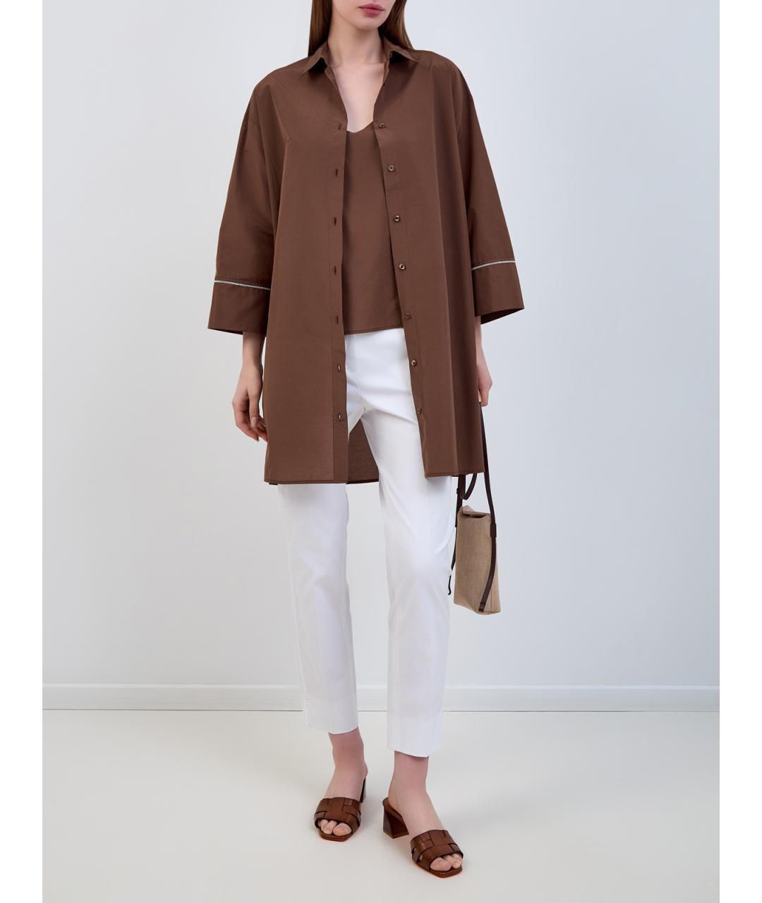 PESERICO Коричневая хлопковая майка, фото 2