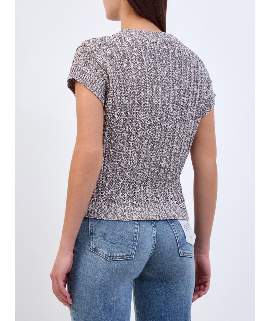 PESERICO Коричневая хлопковая жилетка, фото 4