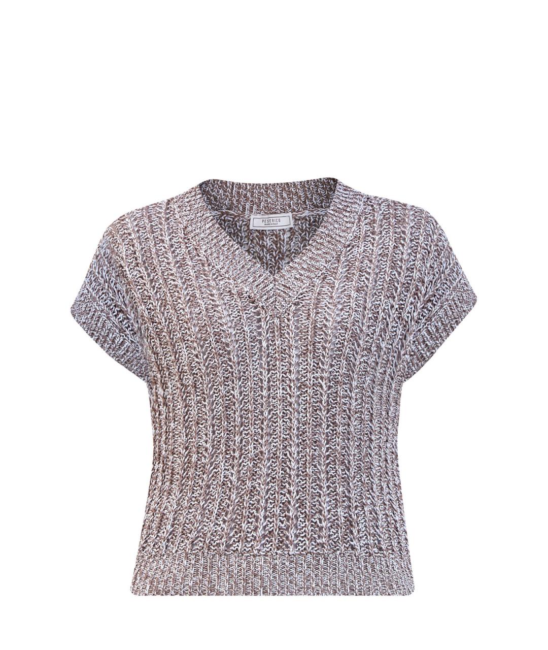 PESERICO Коричневая хлопковая жилетка, фото 1