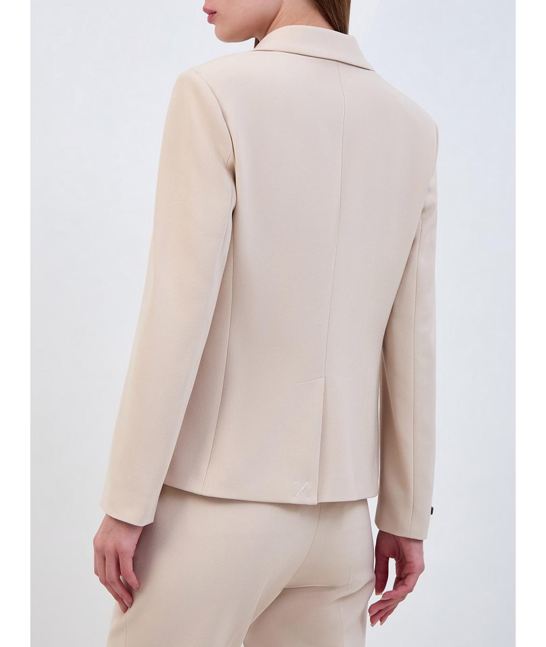 PESERICO Бежевый полиэстеровый жакет/пиджак, фото 4