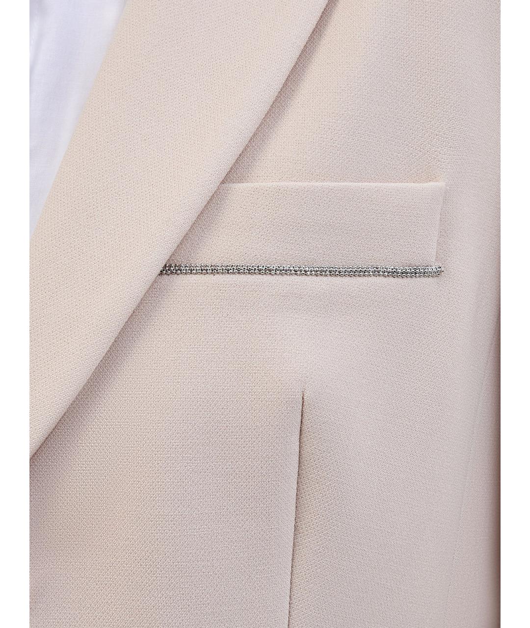 PESERICO Бежевый полиэстеровый жакет/пиджак, фото 5