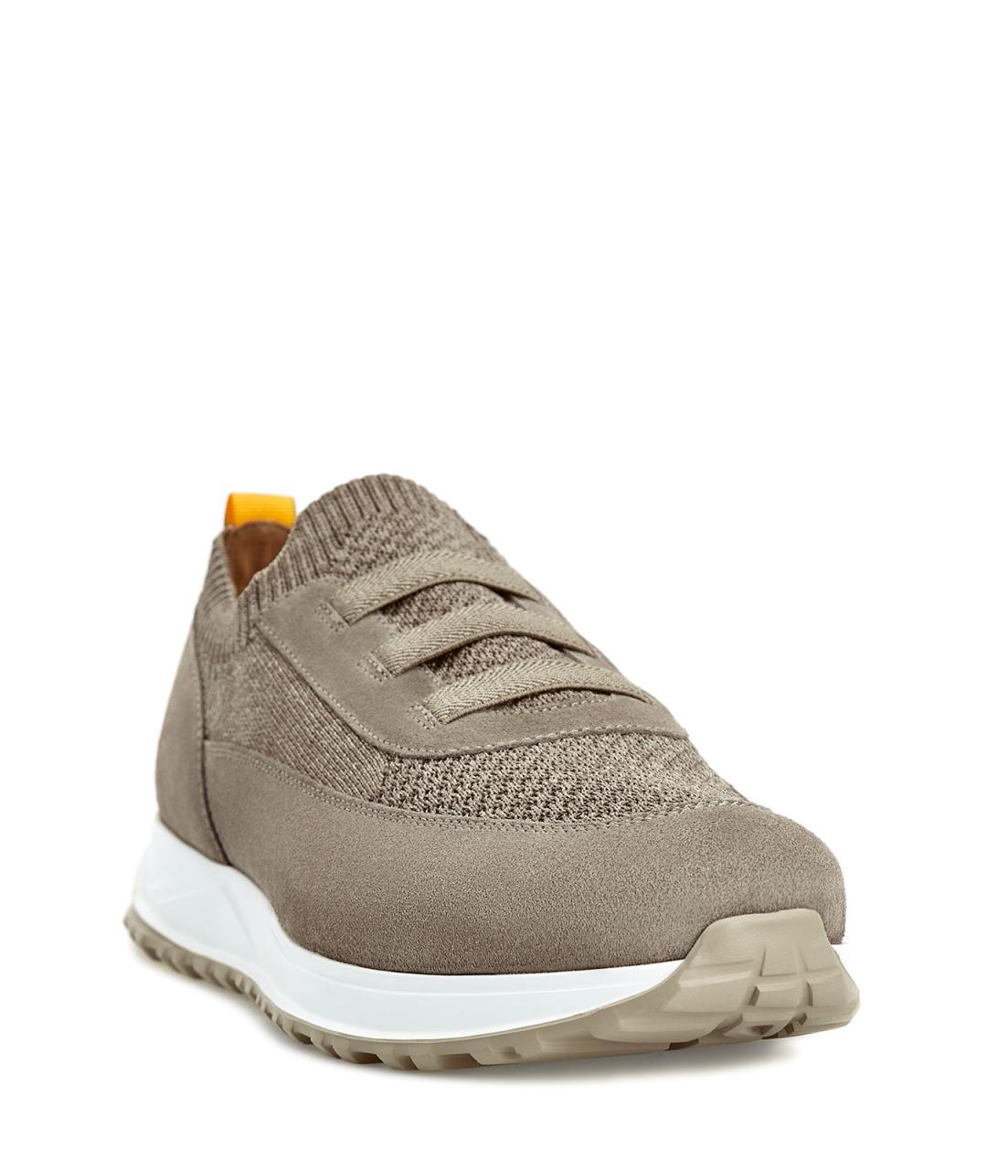 DOUCAL'S Коричневые текстильные низкие кроссовки / кеды, фото 3