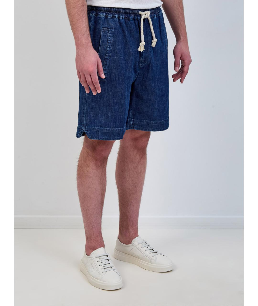 ELEVENTY Синие хлопковые шорты, фото 3