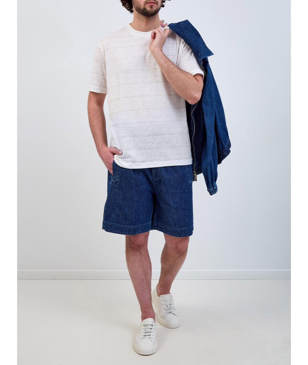 ELEVENTY Синие хлопковые шорты, фото 2