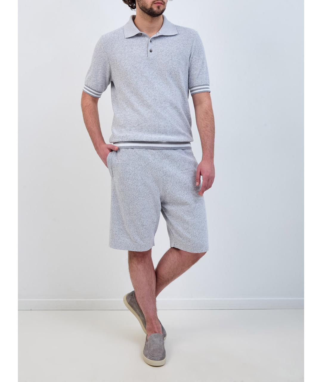 PESERICO Серые хлопковые шорты, фото 2