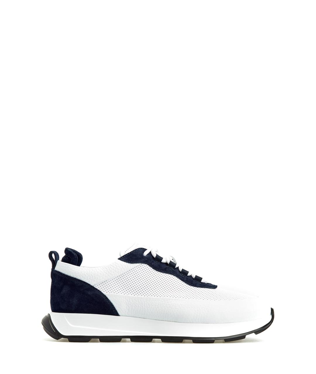 BARRETT Белые кожаные низкие кроссовки / кеды, фото 1