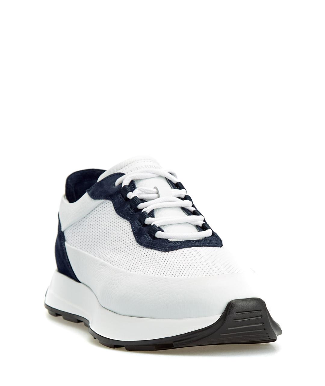 BARRETT Белые кожаные низкие кроссовки / кеды, фото 3