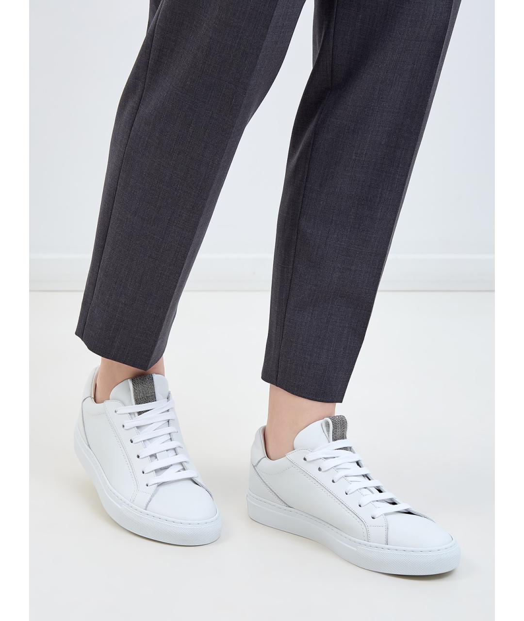 BRUNELLO CUCINELLI Белые кожаные кеды, фото 2