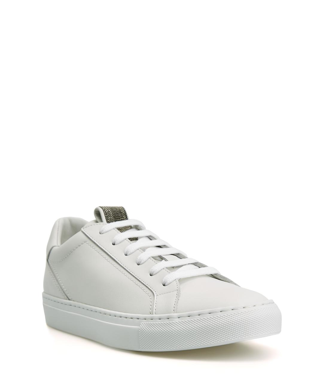 BRUNELLO CUCINELLI Белые кожаные кеды, фото 3